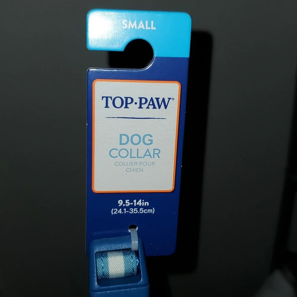 New Top Paw Blue & White Gingham Pet Plaid Dog Cat Bow Collar Xsmall & Small